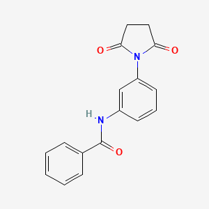 molecular formula C17H14N2O3 B5814455 N-[3-(2,5-dioxo-1-pyrrolidinyl)phenyl]benzamide 