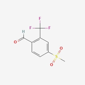 molecular formula C9H7F3O3S B581446 2-Formyl-5-(methylsulphonyl)benzotrifluoride CAS No. 1215310-75-0