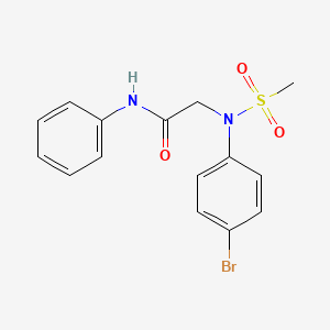 molecular formula C15H15BrN2O3S B5814475 N~2~-(4-bromophenyl)-N~2~-(methylsulfonyl)-N~1~-phenylglycinamide 