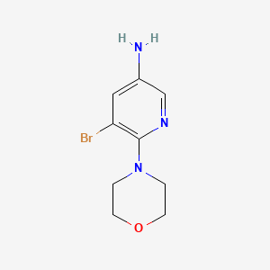 molecular formula C9H12BrN3O B581448 5-Amino-3-bromo-2-morpholinopyridine CAS No. 1215932-56-1