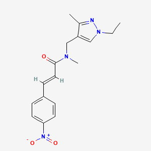 molecular formula C17H20N4O3 B5814481 N-[(1-ethyl-3-methyl-1H-pyrazol-4-yl)methyl]-N-methyl-3-(4-nitrophenyl)acrylamide 