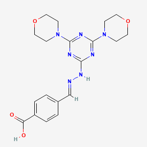 4-[2-(4,6-di-4-morpholinyl-1,3,5-triazin-2-yl)carbonohydrazonoyl]benzoic acid