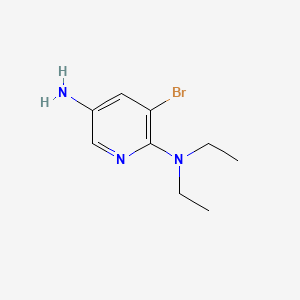 molecular formula C9H14BrN3 B581450 5-氨基-3-溴-2-(N,N-二乙氨基)吡啶 CAS No. 1216027-34-7