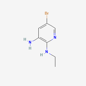 molecular formula C7H10BrN3 B581453 3-氨基-5-溴-2-(乙基氨基)吡啶 CAS No. 1216240-73-1