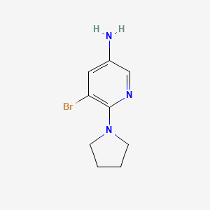 molecular formula C9H12BrN3 B581454 5-氨基-3-溴-2-吡咯烷并吡啶 CAS No. 1216280-56-6