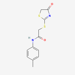 molecular formula C12H12N2O2S2 B5814542 N-(4-methylphenyl)-2-[(4-oxo-4,5-dihydro-1,3-thiazol-2-yl)thio]acetamide 