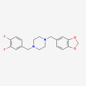 1-(1,3-benzodioxol-5-ylmethyl)-4-(3,4-difluorobenzyl)piperazine