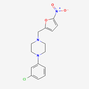 molecular formula C15H16ClN3O3 B5814564 1-(3-chlorophenyl)-4-[(5-nitro-2-furyl)methyl]piperazine 