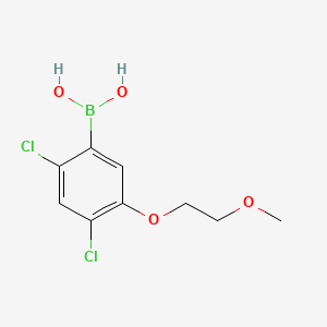 molecular formula C9H11BCl2O4 B581457 2,4-二氯-5-(2-甲氧基乙氧基)苯硼酸 CAS No. 1256354-89-8