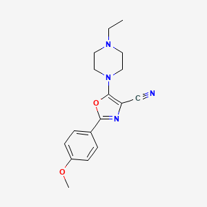 5-(4-ethyl-1-piperazinyl)-2-(4-methoxyphenyl)-1,3-oxazole-4-carbonitrile