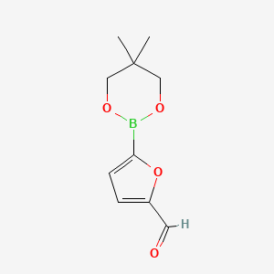 molecular formula C10H13BO4 B581463 5-(5,5-二甲基-1,3,2-二氧杂硼环-2-基)呋喃-2-甲醛 CAS No. 1218791-07-1