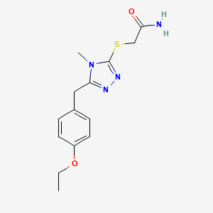 molecular formula C14H18N4O2S B5814641 2-{[5-(4-ethoxybenzyl)-4-methyl-4H-1,2,4-triazol-3-yl]thio}acetamide 