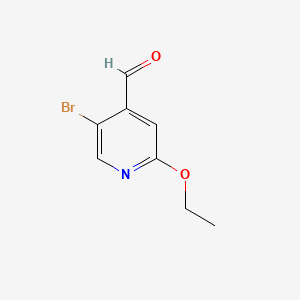 molecular formula C8H8BrNO2 B581467 5-Bromo-2-ethoxypyridine-4-carboxaldehyde CAS No. 1224604-10-7