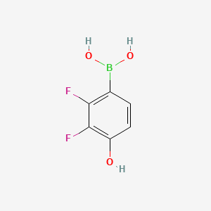 molecular formula C6H5BF2O3 B581471 (2,3-二氟-4-羟基苯基)硼酸 CAS No. 1261169-72-5