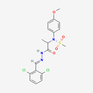 molecular formula C18H19Cl2N3O4S B5814719 N-{2-[2-(2,6-dichlorobenzylidene)hydrazino]-1-methyl-2-oxoethyl}-N-(4-methoxyphenyl)methanesulfonamide 