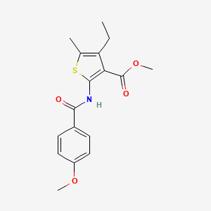 molecular formula C17H19NO4S B5814720 methyl 4-ethyl-2-[(4-methoxybenzoyl)amino]-5-methyl-3-thiophenecarboxylate 