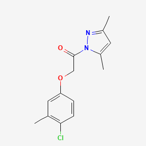 molecular formula C14H15ClN2O2 B5814723 1-[(4-chloro-3-methylphenoxy)acetyl]-3,5-dimethyl-1H-pyrazole 