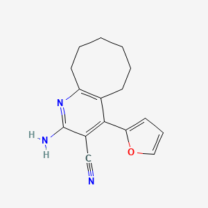 molecular formula C16H17N3O B5814730 2-amino-4-(2-furyl)-5,6,7,8,9,10-hexahydrocycloocta[b]pyridine-3-carbonitrile 