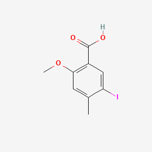 molecular formula C9H9IO3 B581476 5-碘-2-甲氧基-4-甲基苯甲酸 CAS No. 1241674-09-8