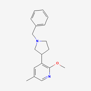 molecular formula C18H22N2O B581478 3-(1-Benzylpyrrolidin-3-yl)-2-methoxy-5-methylpyridine CAS No. 1228666-00-9