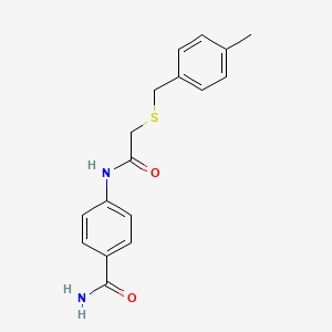 molecular formula C17H18N2O2S B5814789 4-({[(4-methylbenzyl)thio]acetyl}amino)benzamide 