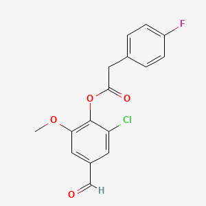 2-chloro-4-formyl-6-methoxyphenyl (4-fluorophenyl)acetate