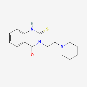 molecular formula C15H19N3OS B5814830 3-[2-(1-piperidinyl)ethyl]-2-thioxo-2,3-dihydro-4(1H)-quinazolinone 