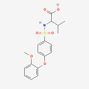 molecular formula C18H21NO6S B581486 N-([4-(2-Methoxyphenoxy)phenyl]sulfonyl)valine CAS No. 1240405-74-6