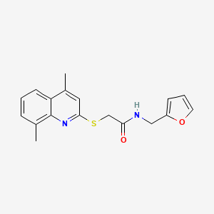 molecular formula C18H18N2O2S B5814906 2-[(4,8-dimethyl-2-quinolinyl)thio]-N-(2-furylmethyl)acetamide 