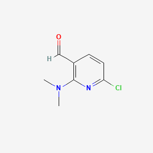 molecular formula C8H9ClN2O B581491 6-Chloro-2-(dimethylamino)nicotinaldehyde CAS No. 1233698-83-3