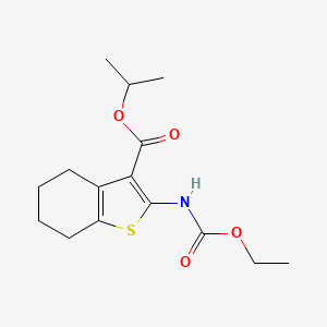 molecular formula C15H21NO4S B5814943 isopropyl 2-[(ethoxycarbonyl)amino]-4,5,6,7-tetrahydro-1-benzothiophene-3-carboxylate 