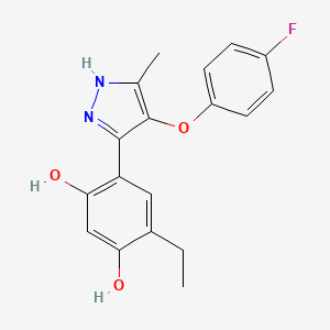 4-ethyl-6-[4-(4-fluorophenoxy)-5-methyl-1H-pyrazol-3-yl]-1,3-benzenediol