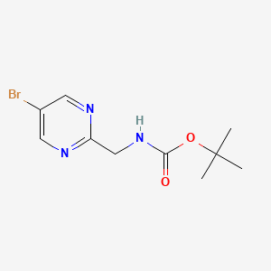 molecular formula C10H14BrN3O2 B581496 tert-Butyl ((5-bromopyrimidin-2-yl)methyl)carbamate CAS No. 1235451-38-3