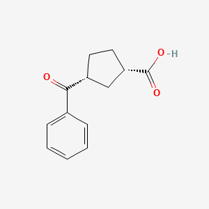 molecular formula C13H14O3 B581498 (1S,3R)-3-benzoylcyclopentanecarboxylic acid CAS No. 1215032-39-5
