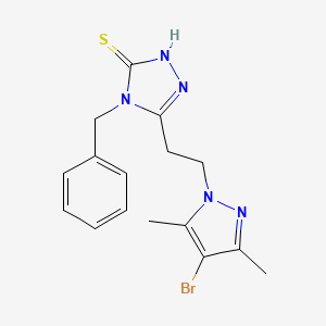 4-benzyl-5-[2-(4-bromo-3,5-dimethyl-1H-pyrazol-1-yl)ethyl]-4H-1,2,4-triazole-3-thiol