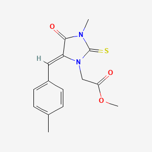 molecular formula C15H16N2O3S B5815031 methyl [3-methyl-5-(4-methylbenzylidene)-4-oxo-2-thioxo-1-imidazolidinyl]acetate 