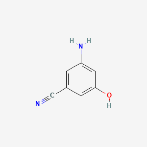molecular formula C7H6N2O B581505 3-氨基-5-羟基苯甲腈 CAS No. 1243444-99-6