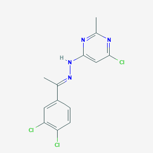 molecular formula C13H11Cl3N4 B5815060 1-(3,4-dichlorophenyl)ethanone (6-chloro-2-methyl-4-pyrimidinyl)hydrazone 