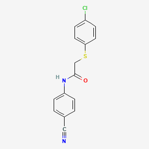 2-[(4-chlorophenyl)thio]-N-(4-cyanophenyl)acetamide