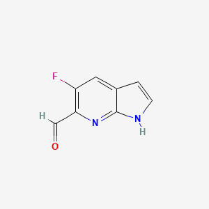 molecular formula C8H5FN2O B581510 5-Fluoro-1H-pyrrolo[2,3-b]pyridine-6-carbaldehyde CAS No. 1246088-60-7