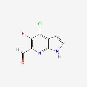 molecular formula C8H4ClFN2O B581511 4-Chloro-5-fluoro-1H-pyrrolo[2,3-b]pyridine-6-carbaldehyde CAS No. 1246088-61-8