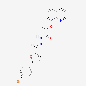 molecular formula C23H18BrN3O3 B5815127 N'-{[5-(4-bromophenyl)-2-furyl]methylene}-2-(8-quinolinyloxy)propanohydrazide 