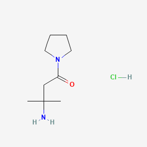 molecular formula C9H19ClN2O B581516 3-Amino-3-methyl-1-pyrrolidino-1-butanone Hydrochloride CAS No. 1246471-46-4