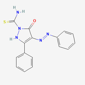 molecular formula C16H13N5OS B5815218 5-oxo-3-phenyl-4-(phenylhydrazono)-4,5-dihydro-1H-pyrazole-1-carbothioamide 