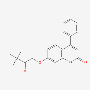 7-(3,3-dimethyl-2-oxobutoxy)-8-methyl-4-phenyl-2H-chromen-2-one