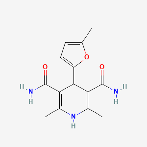 molecular formula C14H17N3O3 B5815238 2,6-dimethyl-4-(5-methyl-2-furyl)-1,4-dihydro-3,5-pyridinedicarboxamide 