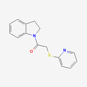 molecular formula C15H14N2OS B5815242 1-[(2-pyridinylthio)acetyl]indoline 