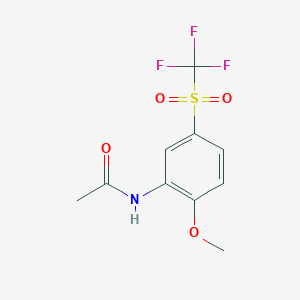 molecular formula C10H10F3NO4S B5815260 N-{2-methoxy-5-[(trifluoromethyl)sulfonyl]phenyl}acetamide 