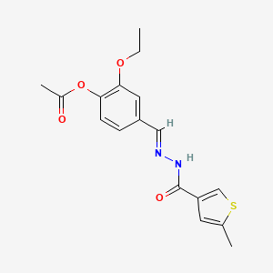 2-ethoxy-4-{2-[(5-methyl-3-thienyl)carbonyl]carbonohydrazonoyl}phenyl acetate