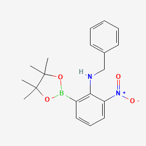 B581530 N-Benzyl-2-nitro-6-(4,4,5,5-tetramethyl-1,3,2-dioxaborolan-2-yl)aniline CAS No. 1256360-35-6